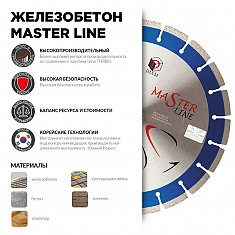 Характеристики и применение сегментного алмазного круга Diam Master Line 1A1RSS Железобетон 350 мм