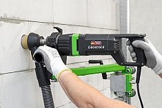 Применение дрели с микроударом для сухого алмазного сверления Eibenstock ESD 1801